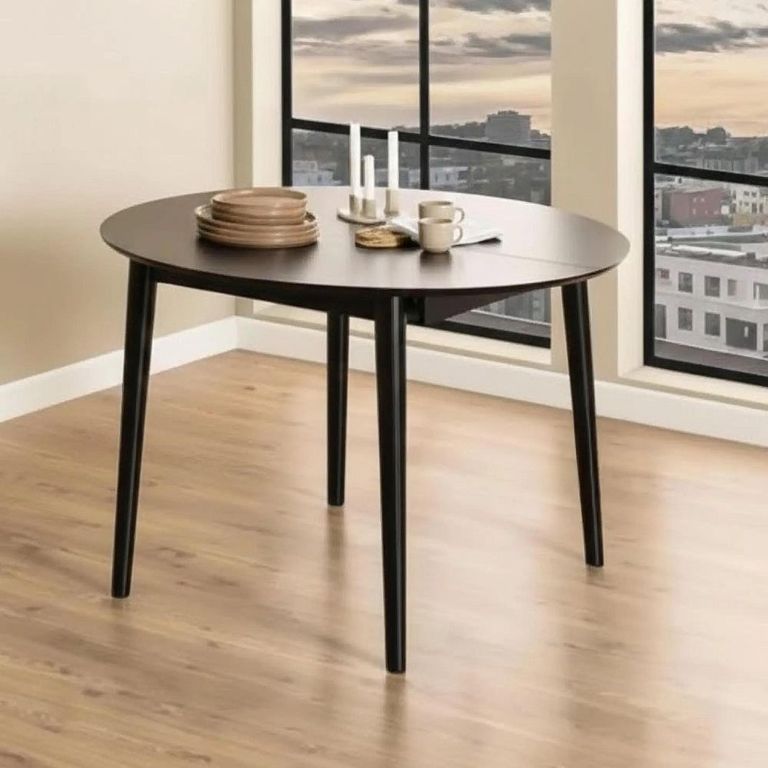 Clearance - Montreux Round Extending Dining Table - 4-6 Seater - 115cm-154cm - Black - FSS16999