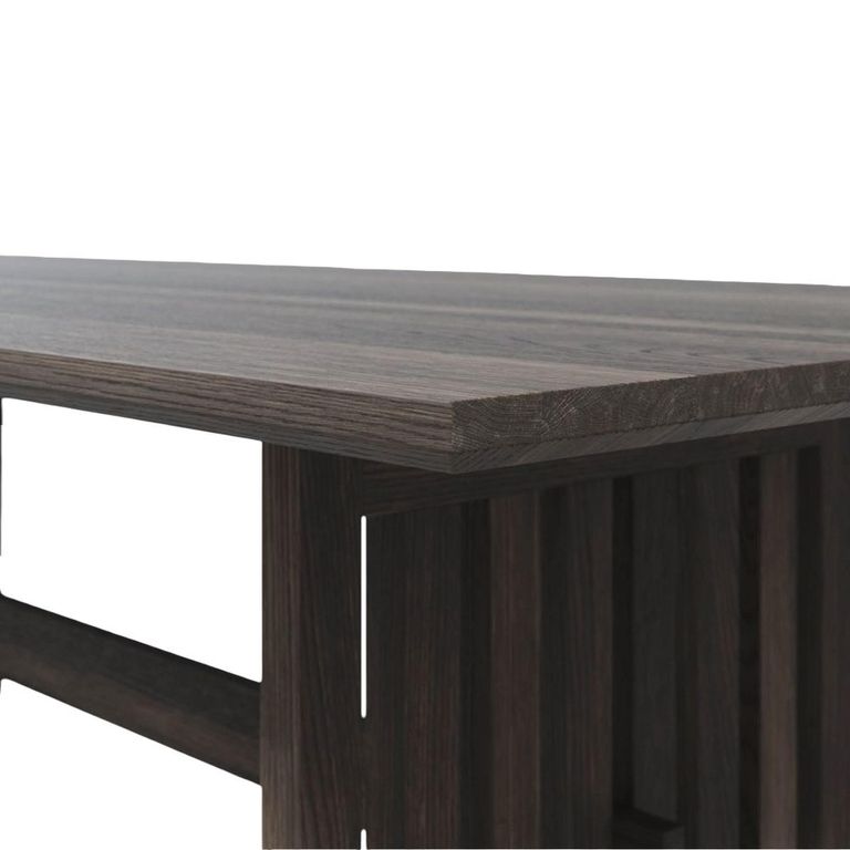 Abigail Ahern Batten Dining Table - 180cm - 6 Seater - Zebrano Veneer