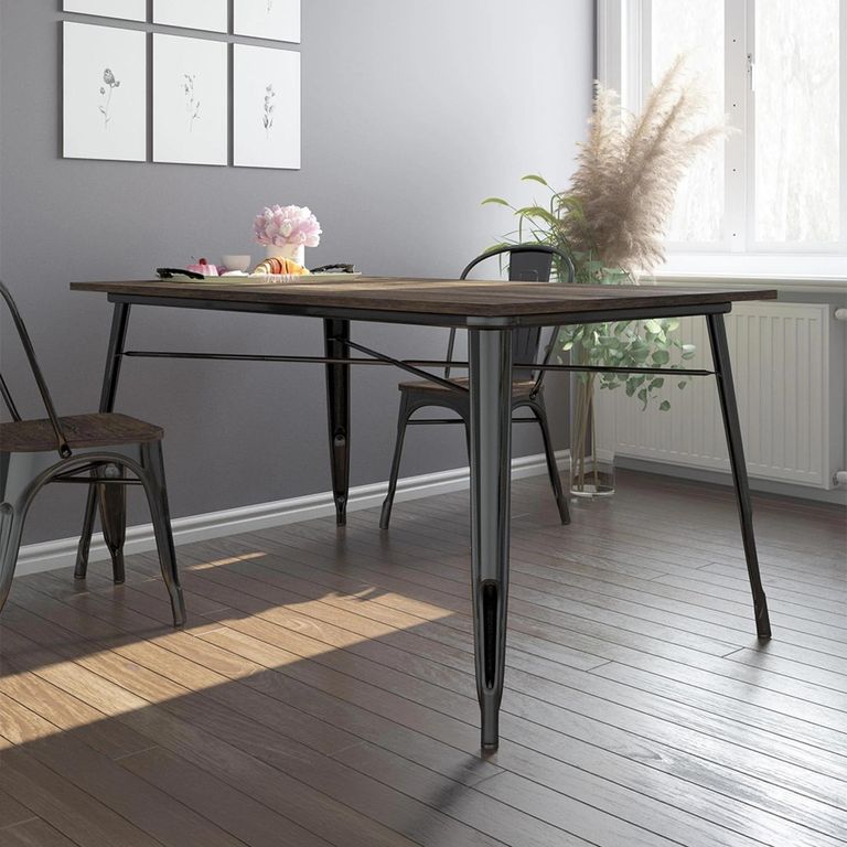 Elmwood Frio Dining Table - 6 Seater - 150cm - Black - 2139059UK
