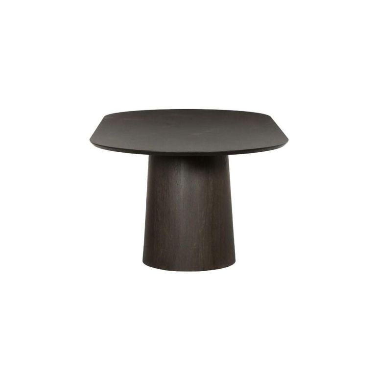 Novero Dining Table - 230cm - 10 Seater - Oval - Pedestal - Espresso Oak
