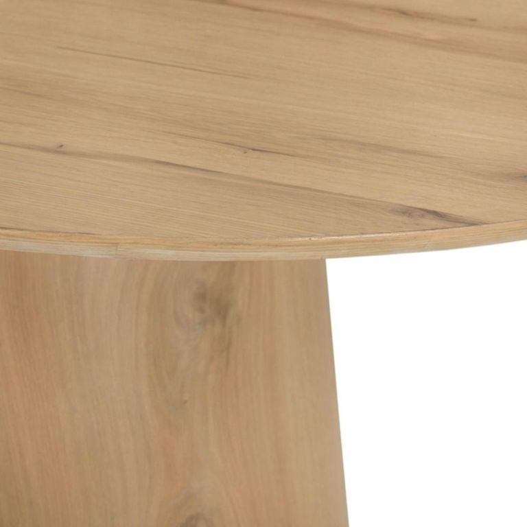 Novero Dining Table - 230cm - 10 Seater - Oval - Pedestal - Natural Oak