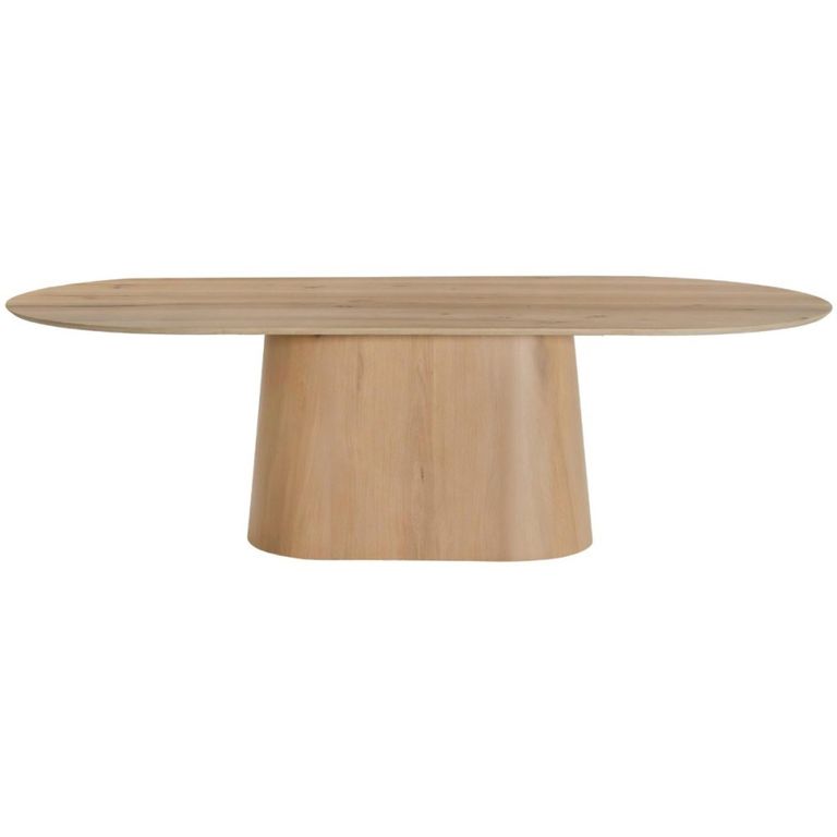 Novero Dining Table - 280cm - 12 Seater - Oval - Pedestal - Natural Oak
