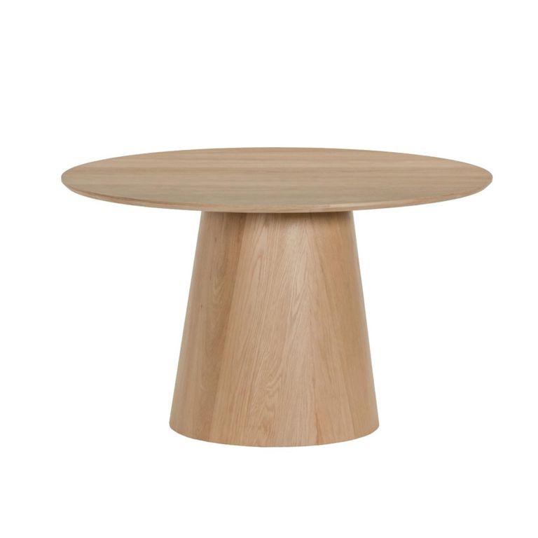 Novero Dining Table - 130cm - 4 Seater - Round - Pedestal - Natural Oak