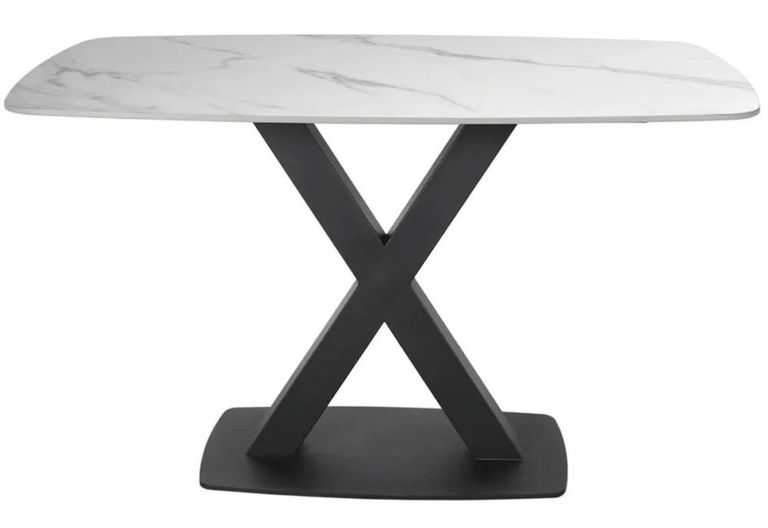 Clearance - Vernal Dining Table - 4 Seater - 130cm - White Sintered Stone - FSS17318