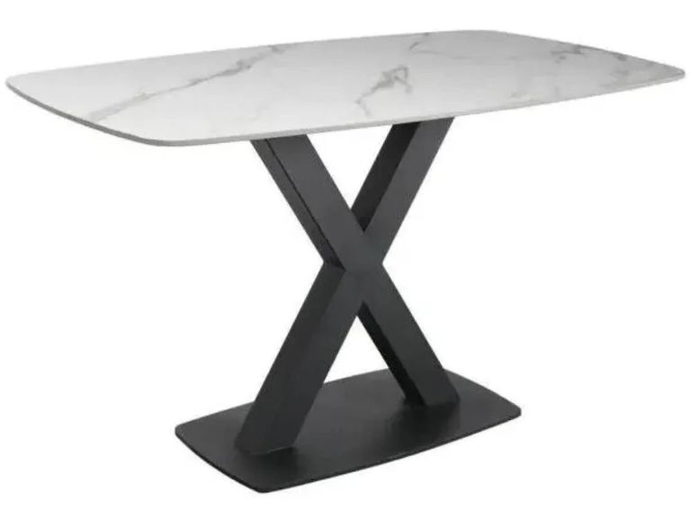Clearance - Vernal Dining Table - 4 Seater - 130cm - White Sintered Stone - FSS17318