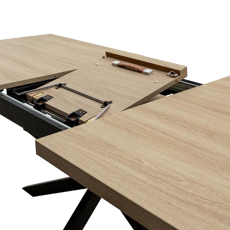 Dalton Extending Dining Table - 6-8 Seater - 160cm-200cm - Light Oak - Spider Legs