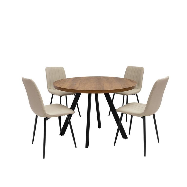 Panama Dining Table - 4 Seater - 110cm - Round - Dark Oak