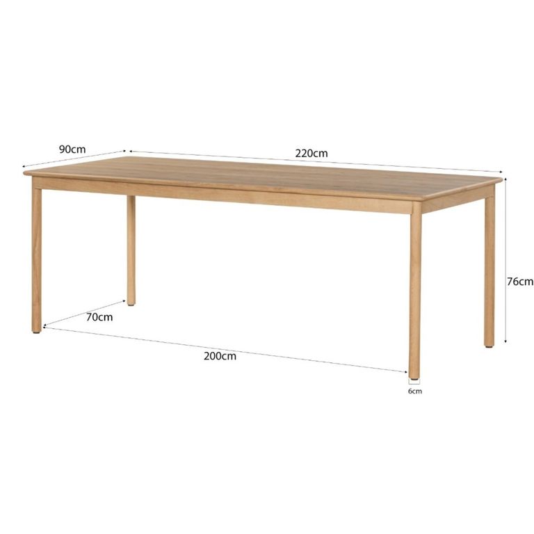 Tobago Dining Table - 220cm - 8 Seater - Natural Oak