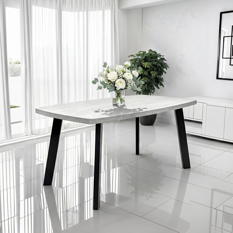 Rimini Dining Table - 6 Seater - 160cm - Grey Melamine