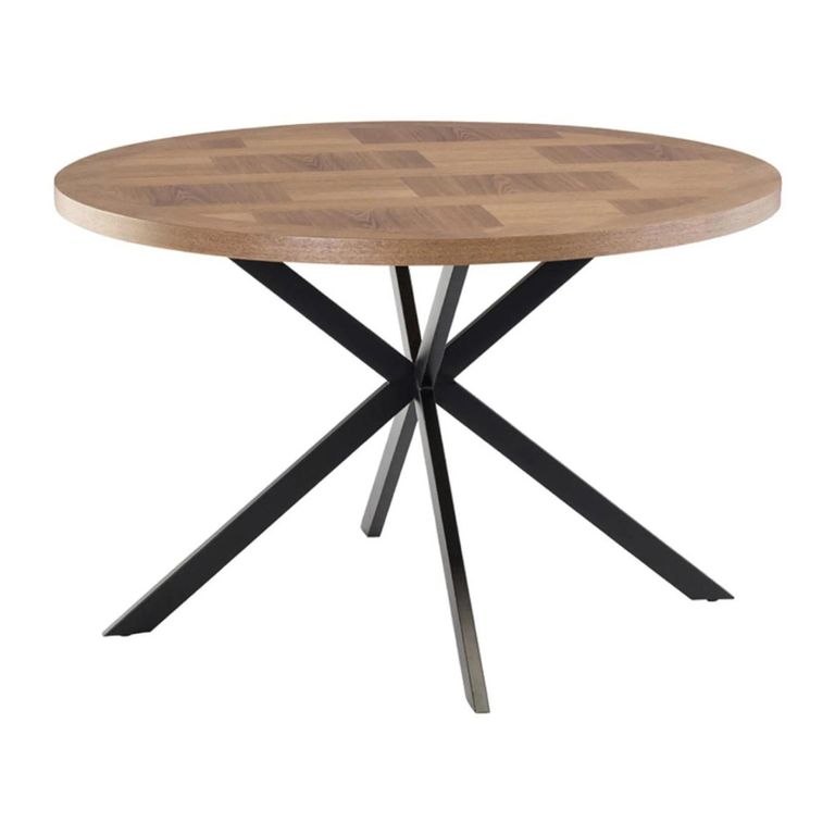 Carson Dining Table - 4 Seater - 120cm - Round - Spider Legs - Oak
