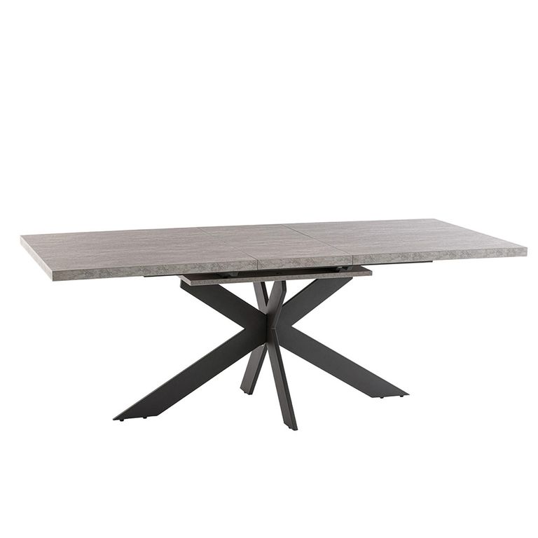 Rimini Extending Dining Table - 6-8 Seater - 160cm-200cm - Spider Legs - Rhine Light Grey