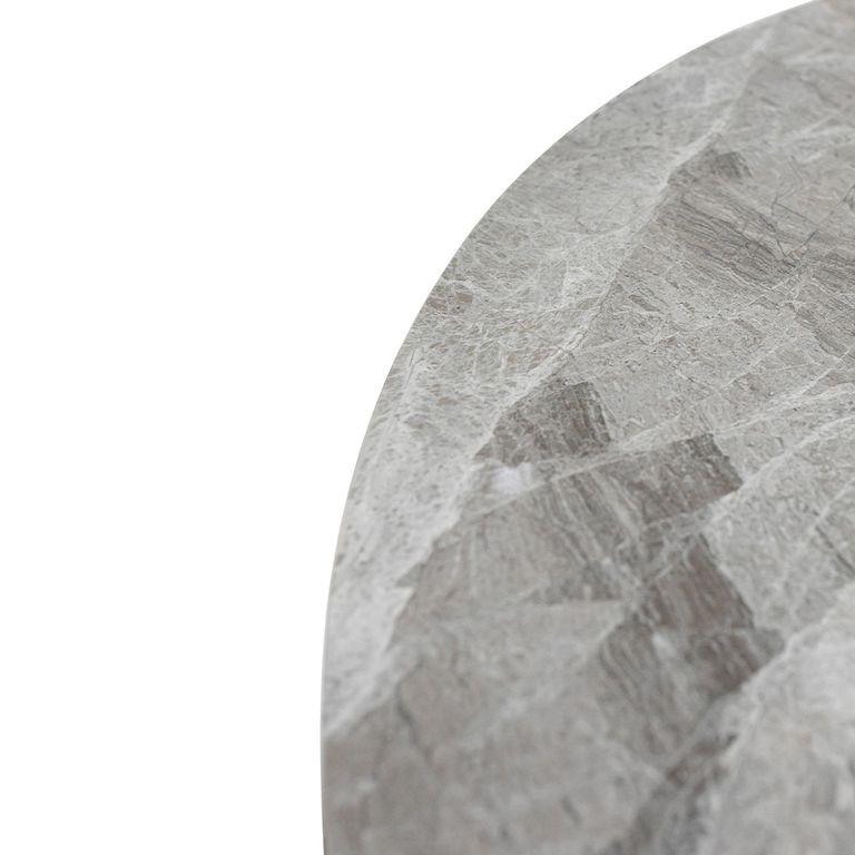 Saldini Dining Table - 4 Seater - 110cm - Round - Spider Legs - Grey Sintered Stone