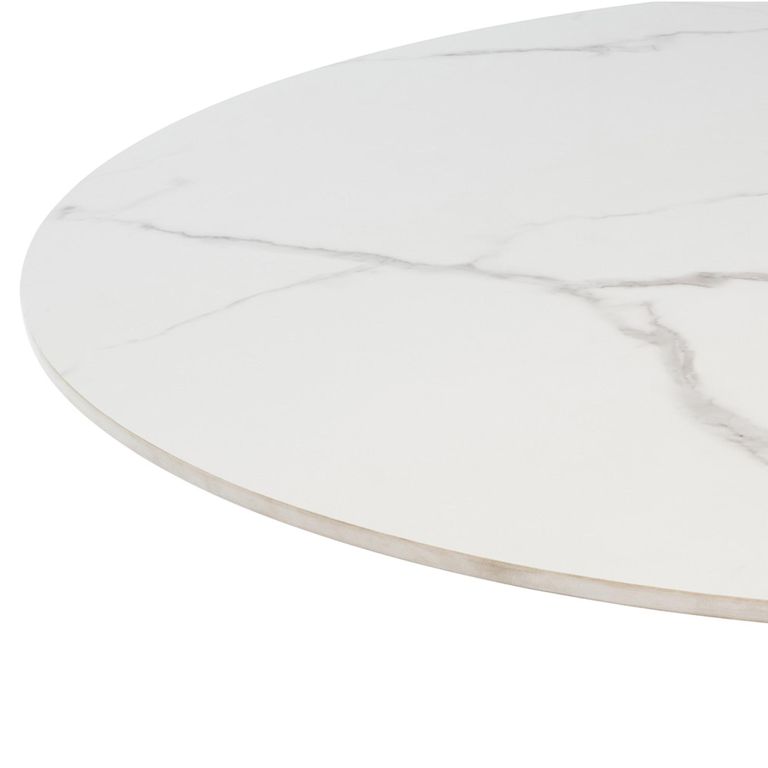 Talia Dining Table - 4 Seater - 120cm - Round - Spider Legs - Italy White Sintered Stone
