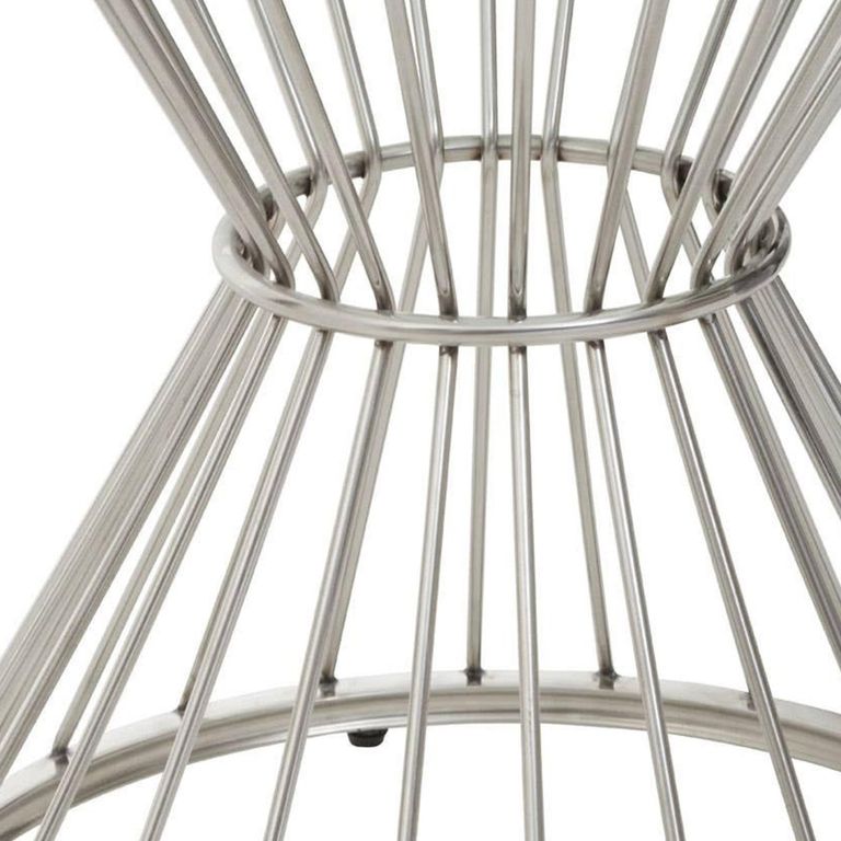 Anzio Dining Table - 2 Seater - 90cm - Round - Clear Glass with Wireframe Hourglass Base