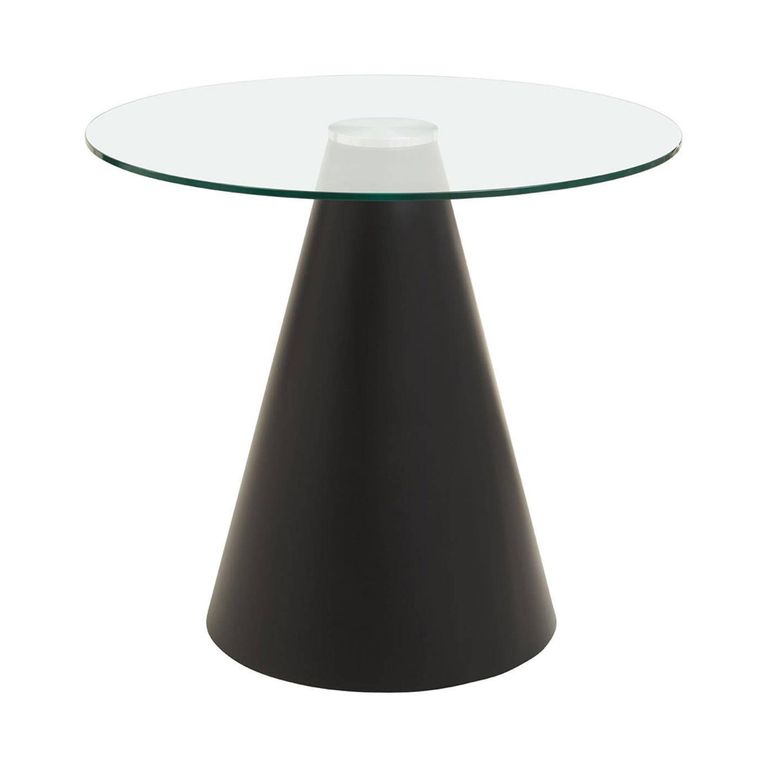 Azalea Dining Table - 2 Seater - 80cm - Round Pedestal - Clear Glass