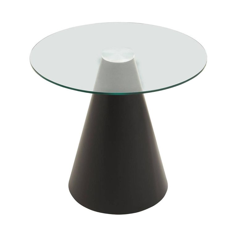 Azalea Dining Table - 2 Seater - 80cm - Round Pedestal - Clear Glass