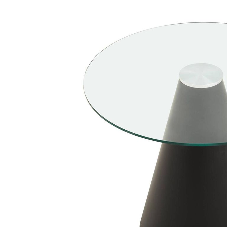 Azalea Dining Table - 2 Seater - 80cm - Round Pedestal - Clear Glass