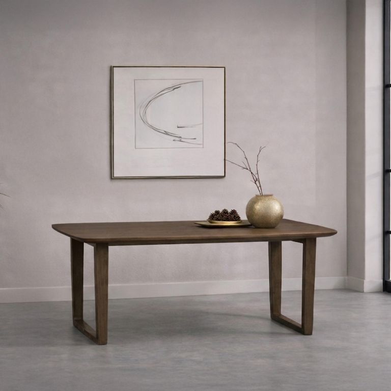 Cortez Dining Table - 200cm - 8 Seater - Oval - U Legs - Brown - Mango Wood