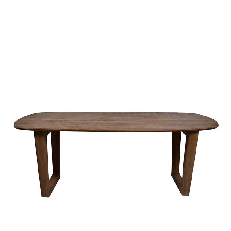 Cortez Dining Table - 200cm - 8 Seater - Oval - U Legs - Brown - Mango Wood