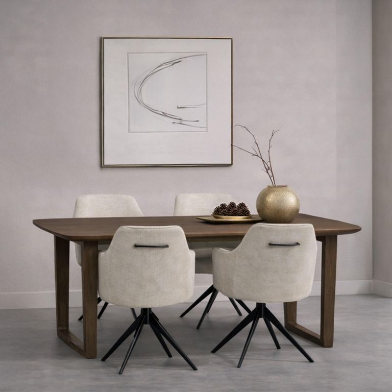 Cortez Dining Table - 200cm - 8 Seater - Oval - U Legs - Brown - Mango Wood