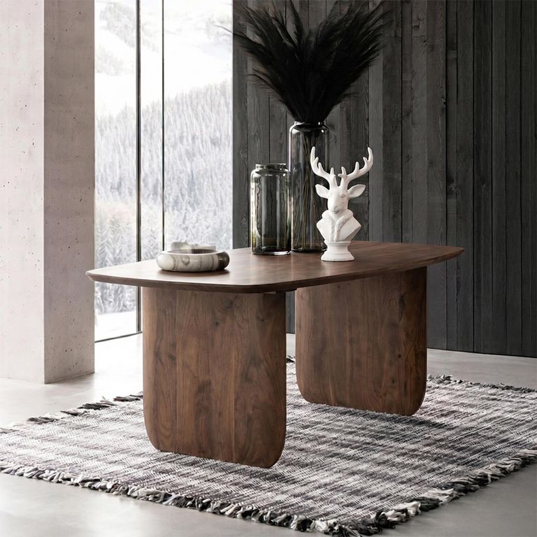 Dining Table - 190cm - 6 Seater - Brown - Acacia Wood