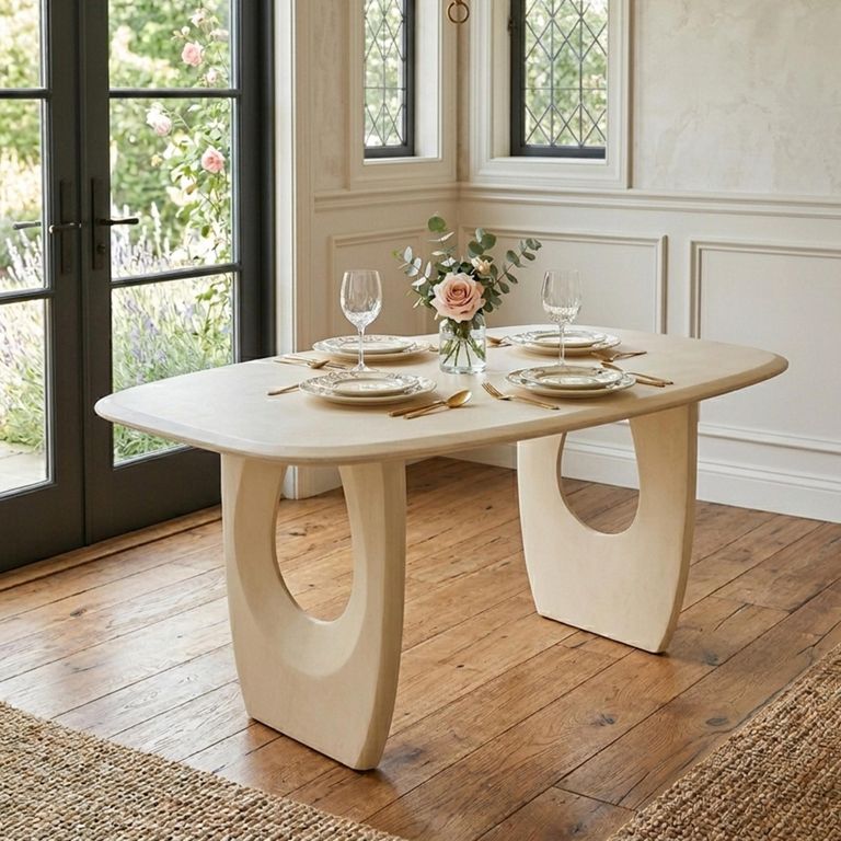 Mark Dining Table - 200cm - 8 Seater - Beige - Plywood