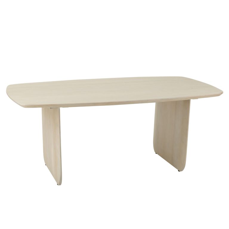 Dining Table - 190cm - 6 Seater - White - Acacia Wood