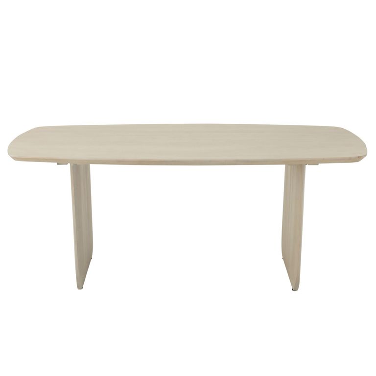 Dining Table - 190cm - 6 Seater - White - Acacia Wood