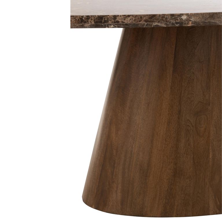 Dining Table - 210cm - 8 Seater - Oval - Brown - Marble and Mango Wood