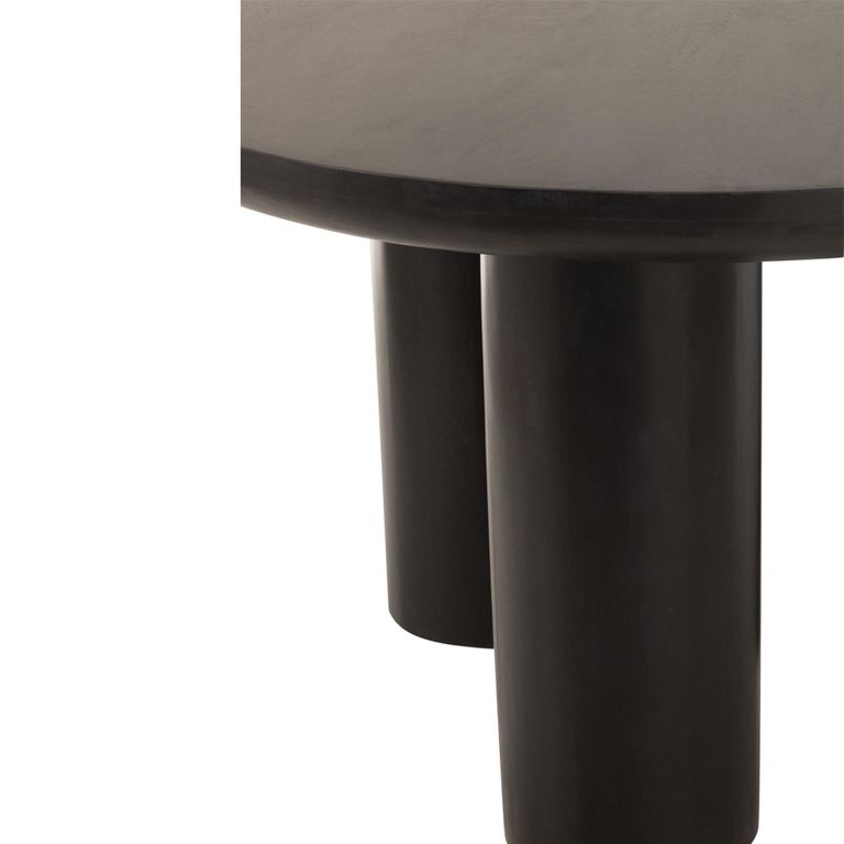 Trio Dining Table - 120cm - 4 Seater - Round - Black - Mango Wood