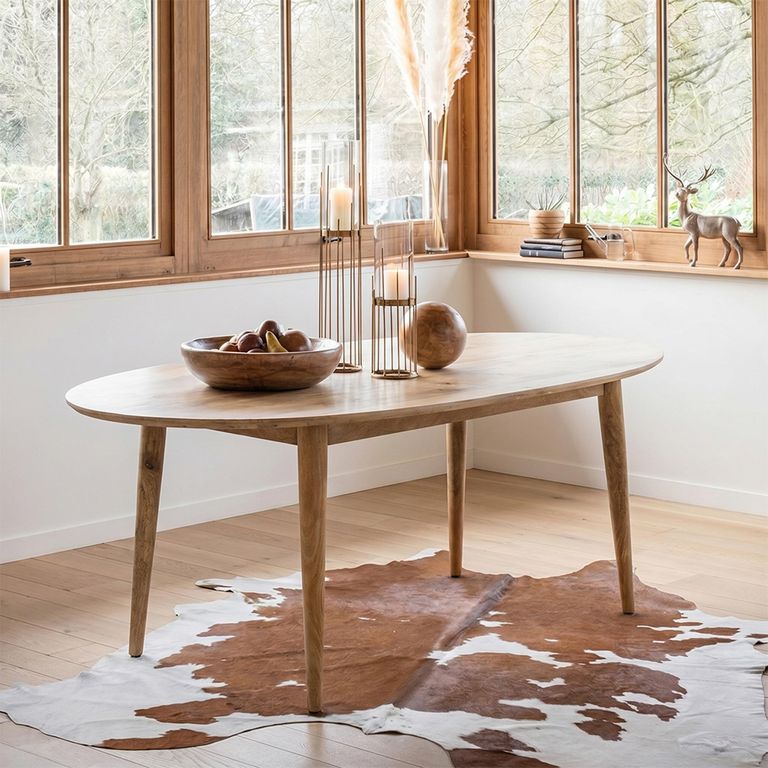 Camille Dining Table - 200cm - 8 Seater - Oval - Natural - Mango Wood