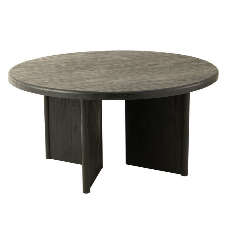 Dining Table - 150cm - 6-8 Seater - Round - Black - Teak Wood