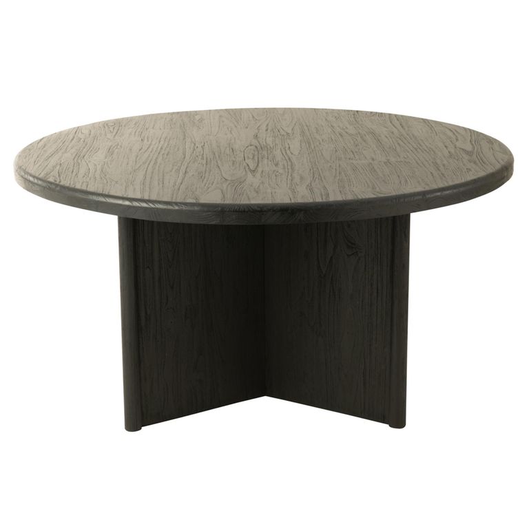 Dining Table - 150cm - 6-8 Seater - Round - Black - Teak Wood