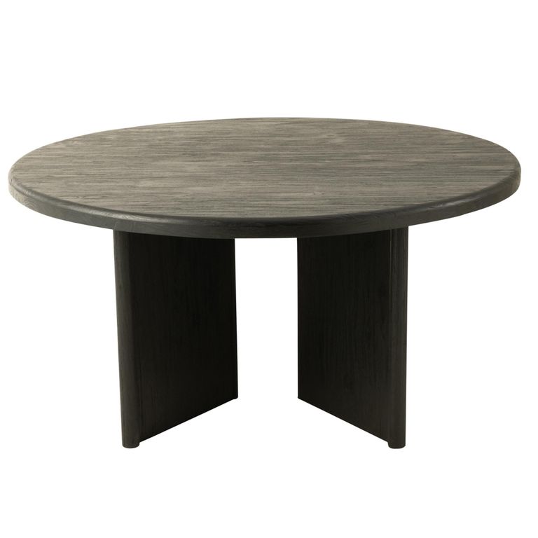 Dining Table - 150cm - 6-8 Seater - Round - Black - Teak Wood