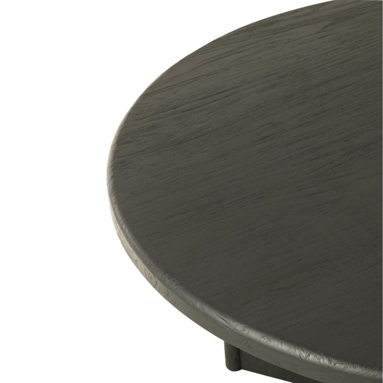 Dining Table - 150cm - 6-8 Seater - Round - Black - Teak Wood