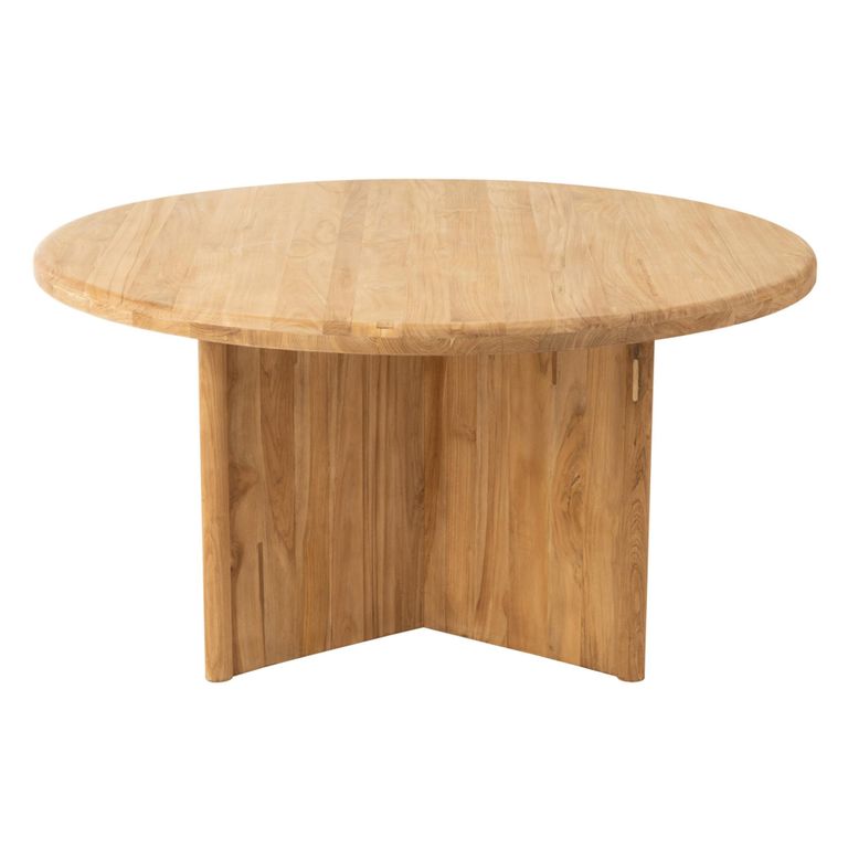 Dining Table - 150cm - 6-8 Seater - Round - Natural - Teak Wood