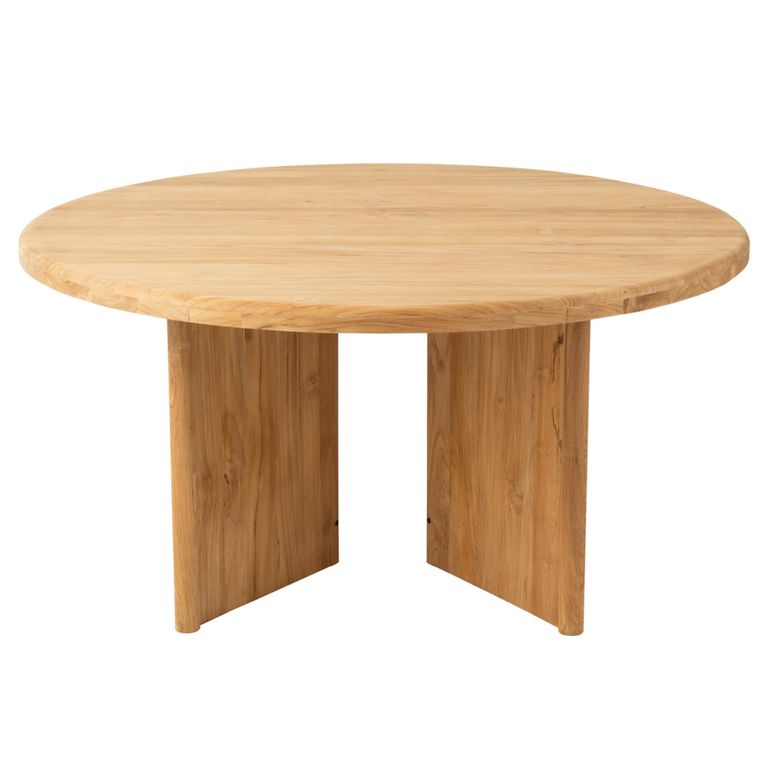 Dining Table - 150cm - 6-8 Seater - Round - Natural - Teak Wood