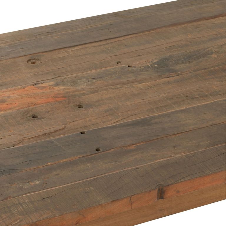 Dining Table - 180cm - 6 Seater - Cross Legs - Brown Vintage Wood