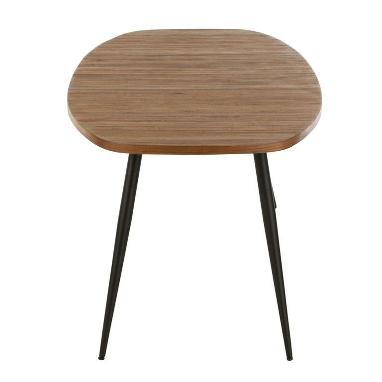 Dining Table - 200cm - 8 Seater - Narrow - Oval - Natural and Black - Recycle Teak Wood