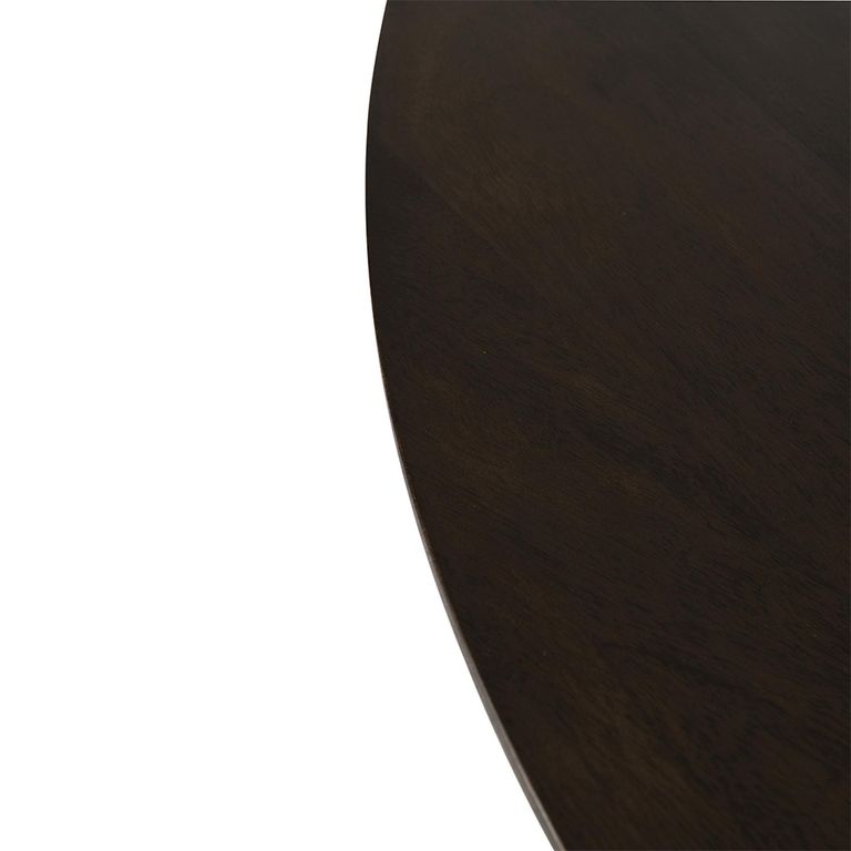 Eli Dining Table - 110cm - 4 Seater - Round - Slatted Base - Black - Mango Wood