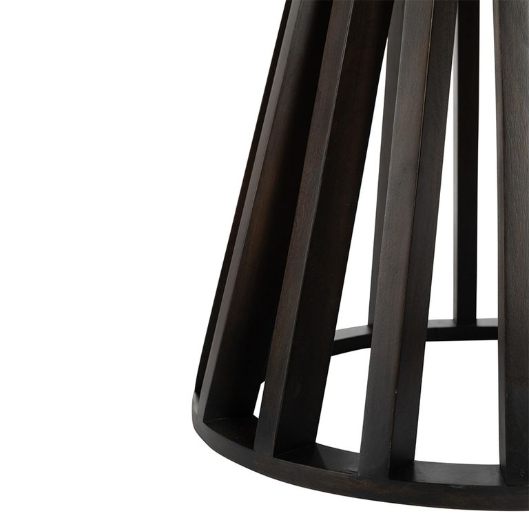 Eli Dining Table - 110cm - 4 Seater - Round - Slatted Base - Black - Mango Wood