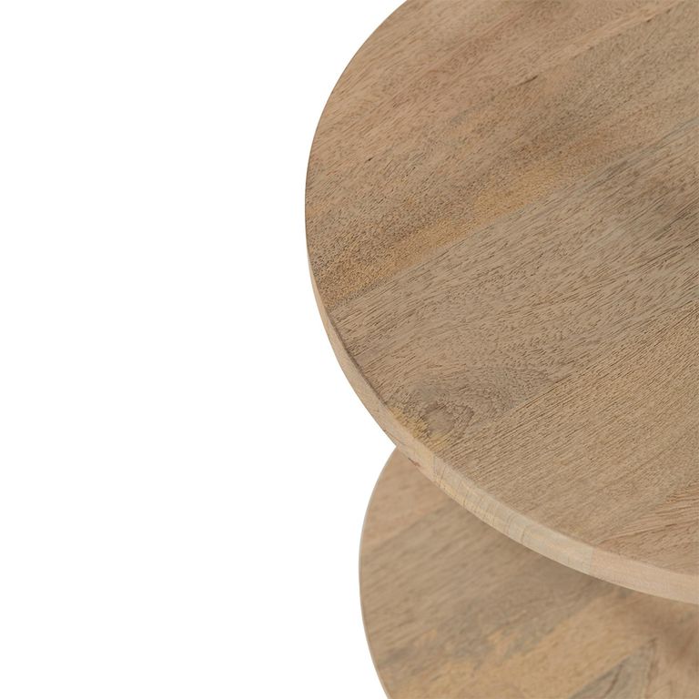 Eli Dining Table - 110cm - 4 Seater - Round - Slatted Base - Natural - Mango Wood