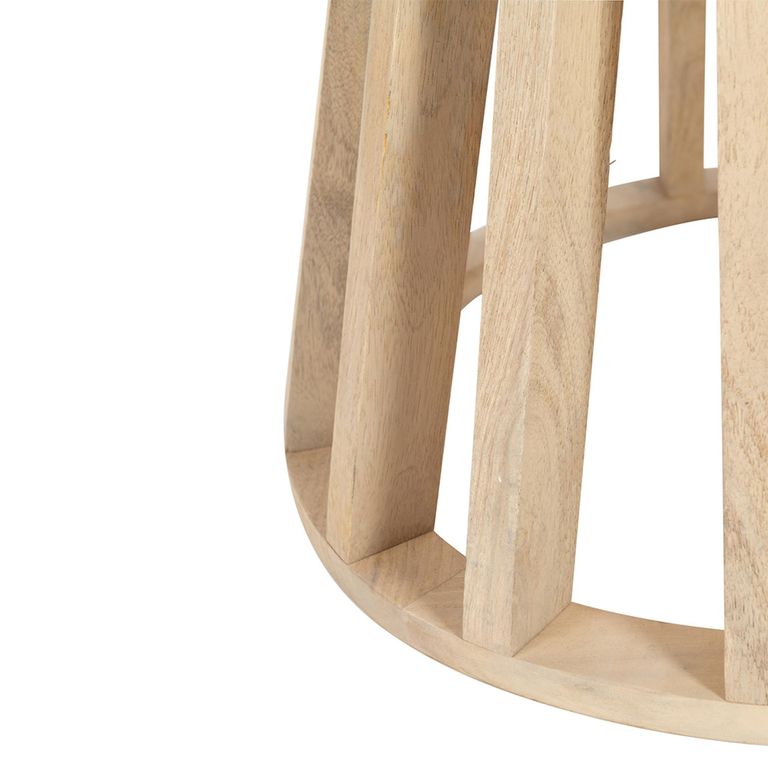 Eli Dining Table - 110cm - 4 Seater - Round - Slatted Base - Natural - Mango Wood