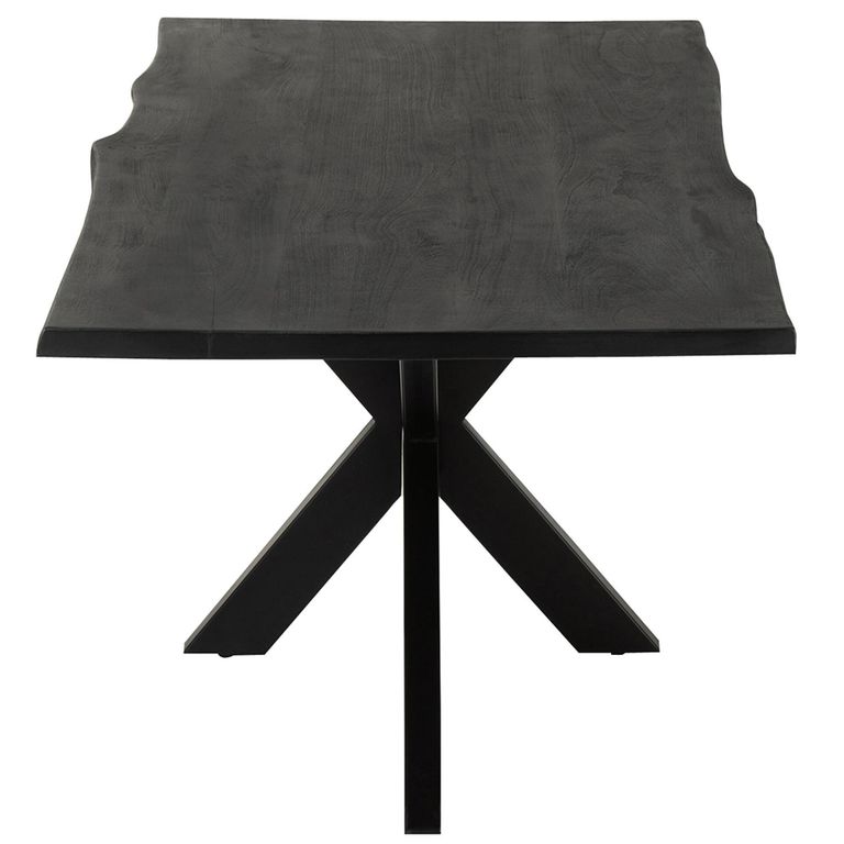 Gerard Dining Table - 180cm - 6 Seater - Star Base - Black - Acacia Wood