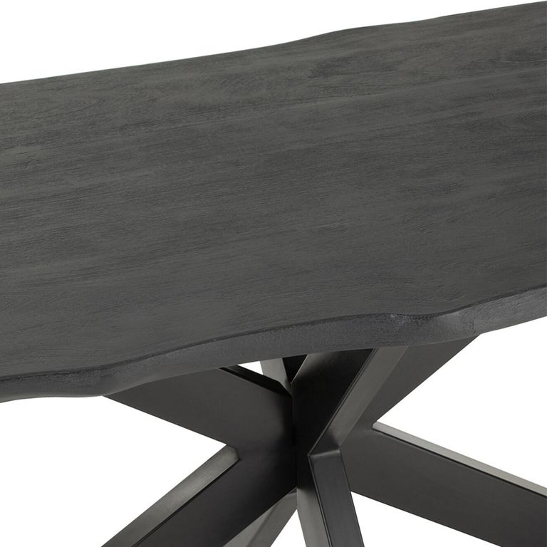 Gerard Dining Table - 200cm - 8 Seater - Star Base - Black - Acacia Wood