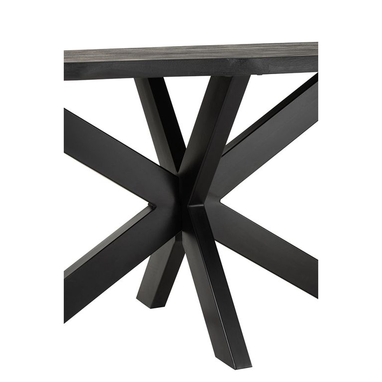 Gerard Dining Table - 200cm - 8 Seater - Star Base - Black - Acacia Wood
