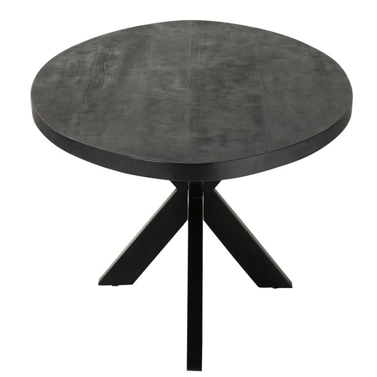 Gerard Dining Table - 210cm - 8 Seater - Oval - Star Base - Black - Acacia Wood