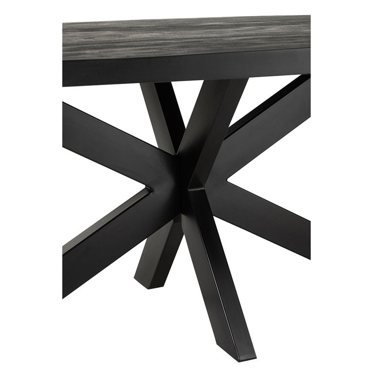 Gerard Dining Table - 210cm - 8 Seater - Oval - Star Base - Black - Acacia Wood