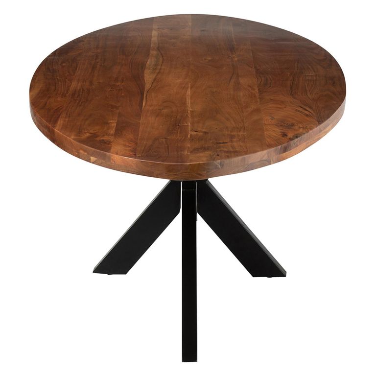 Gerard Dining Table - 210cm - 8 Seater - Oval - Star Base - Brown and Black - Acacia Wood