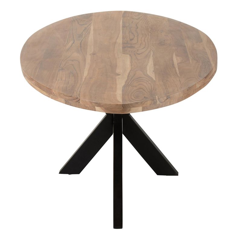 Gerard Dining Table - 210cm - 8 Seater - Oval - Star Base - Natural and Black - Acacia Wood